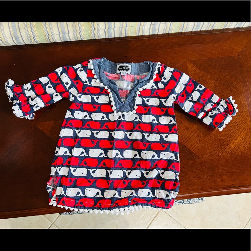Mud pie swimsuit cover up. Size 12-18 months. Red, white and blue!